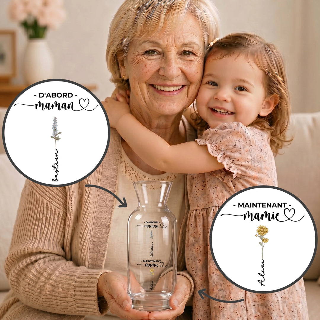 Vase personnalisée "Le jardin de Mamie"