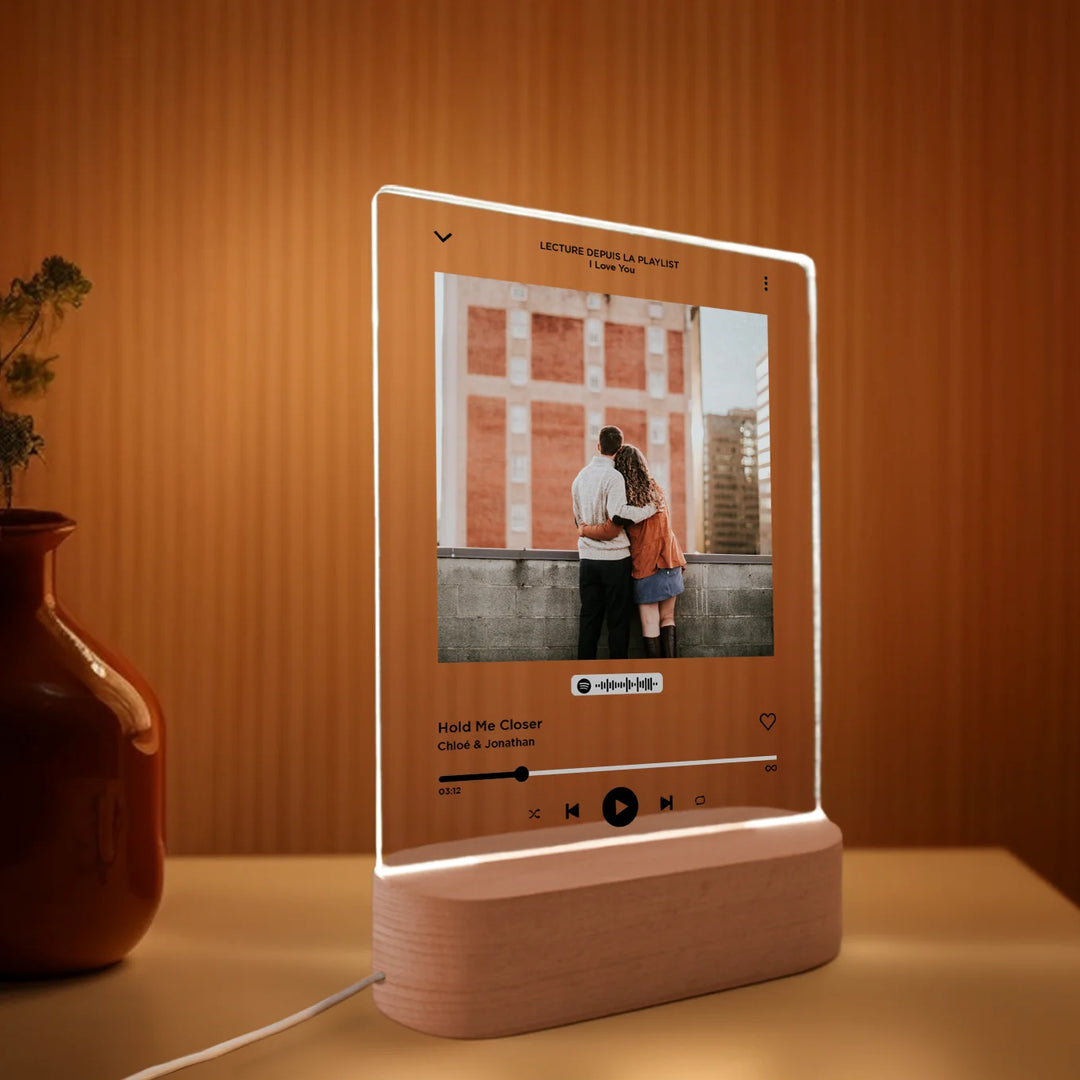 Lumière acrylique personnalisée « Chanson préférée » – Veilleuse