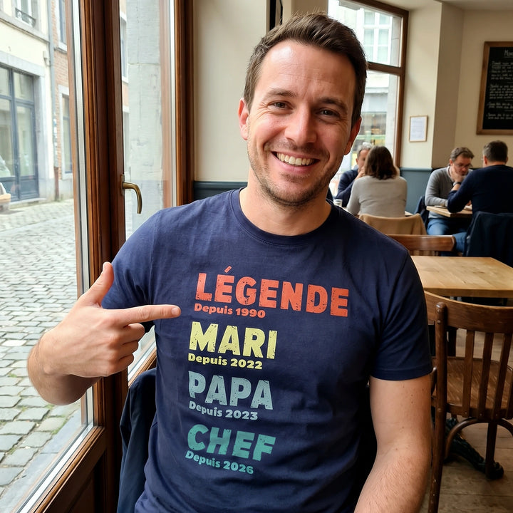 T-shirt personnalisé "Papa Légende"