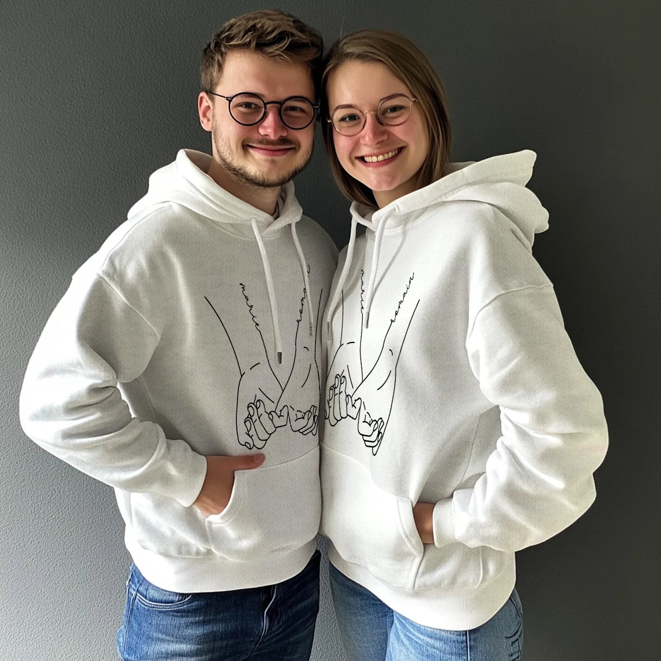 Sweat Couple Assorti Pull Pour Couple Amoureux Sweats à Capuche