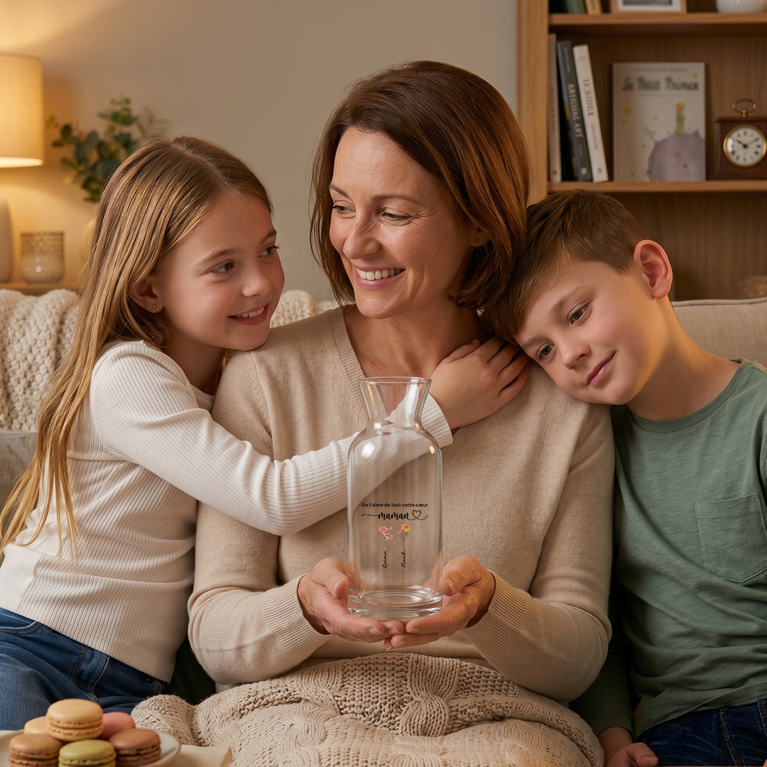 Vase personnalisée "Fleurs pour Maman"