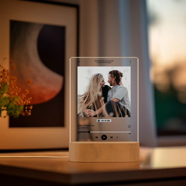 Lumière acrylique personnalisée « Chanson préférée » – Veilleuse