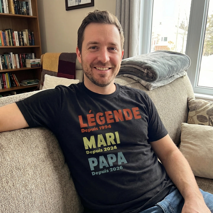 T-shirt personnalisé "Papa Légende"