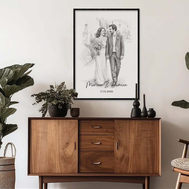 Poster personnalisé "Mariage Aquarelle"