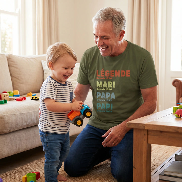 T-shirt personnalisé "Papa Légende"