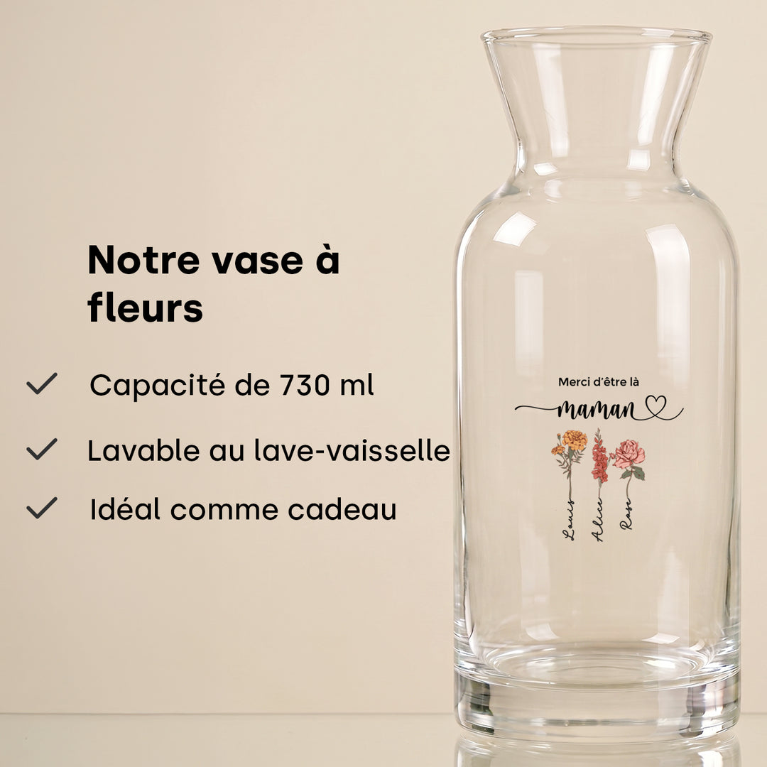 Vase personnalisée "Fleurs pour Maman"