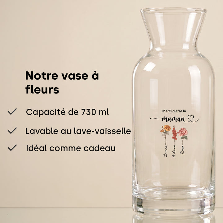 Vase personnalisée "Fleurs pour Maman"