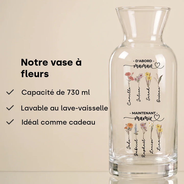 Vase personnalisée "Le jardin de Mamie"