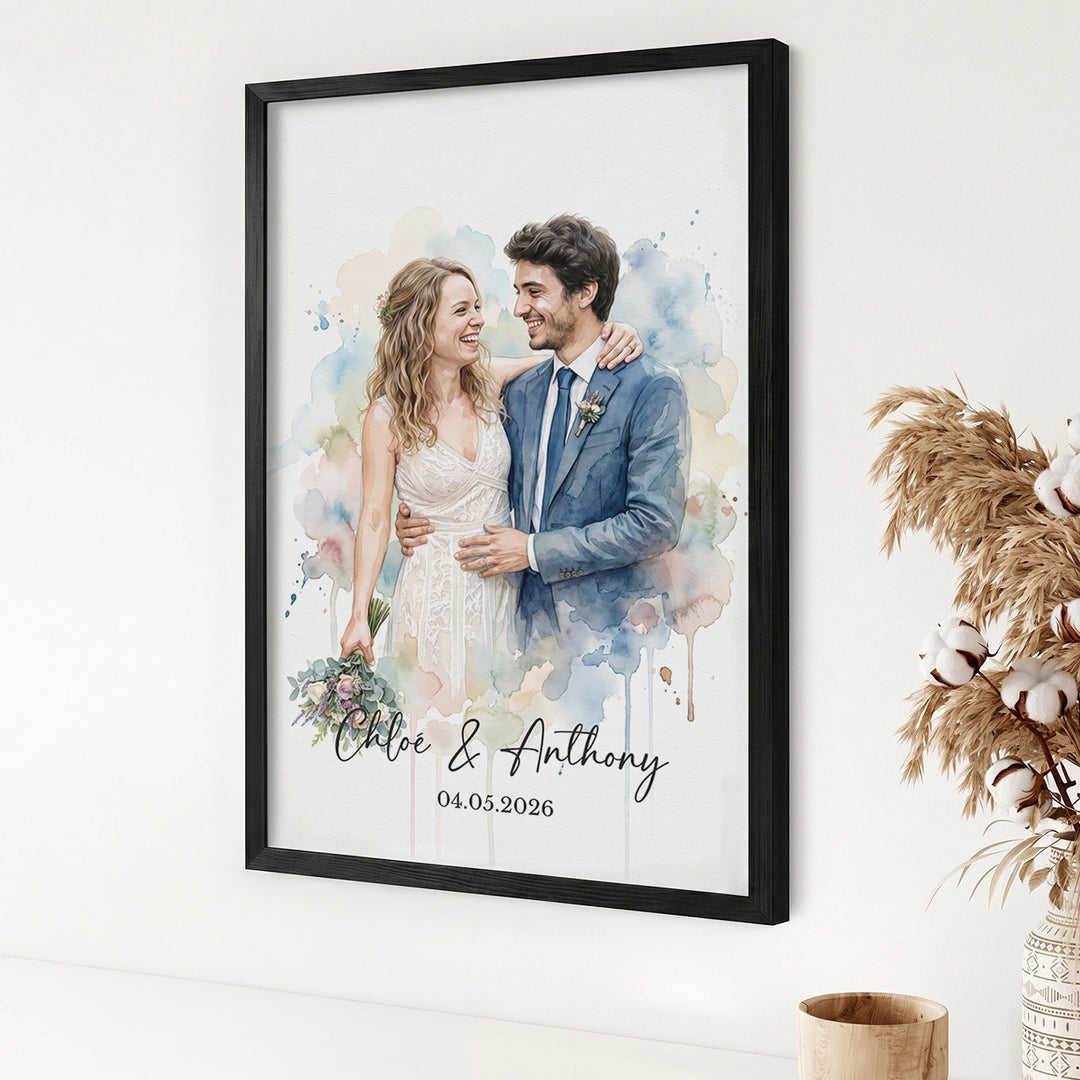 Poster personnalisé "Mariage Aquarelle"