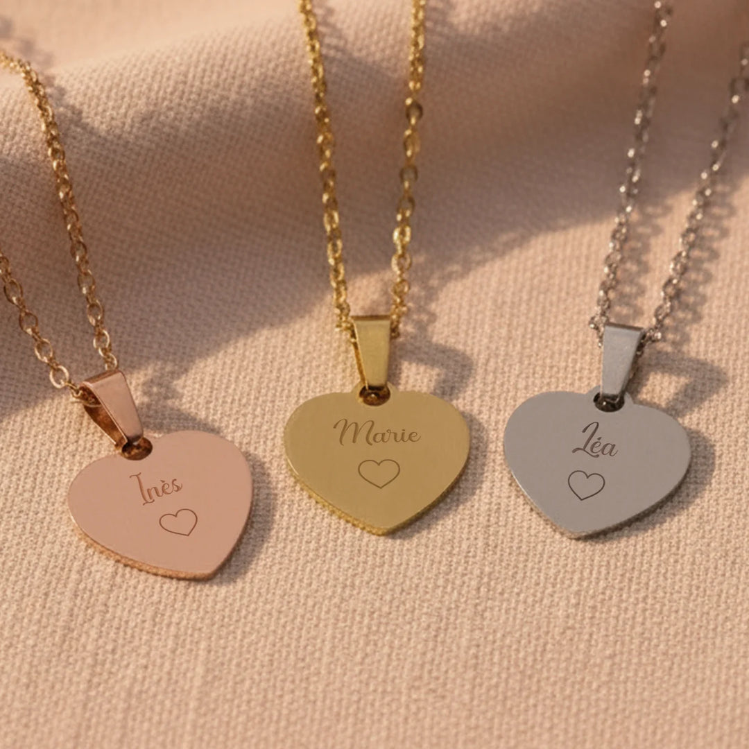 Collier personnalisé cœur "Maman"