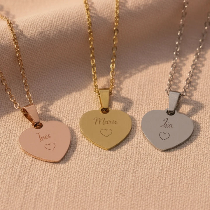 Collier personnalisé cœur "Maman"