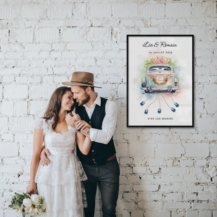 Affiche personnalisée « Vive les mariés » - famwalls, market_france