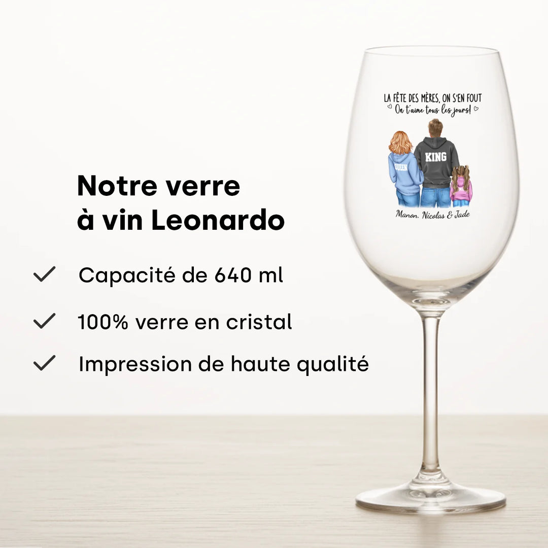 Verre à vin personnalisé “J’en ai rien à secouer de la fête des mères”