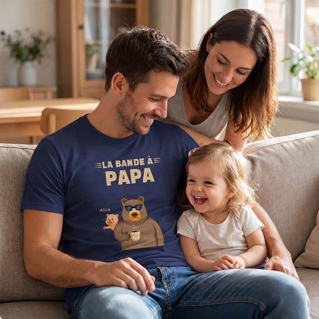T-shirt Personnalisé “Ours” pour Papa avec Noms