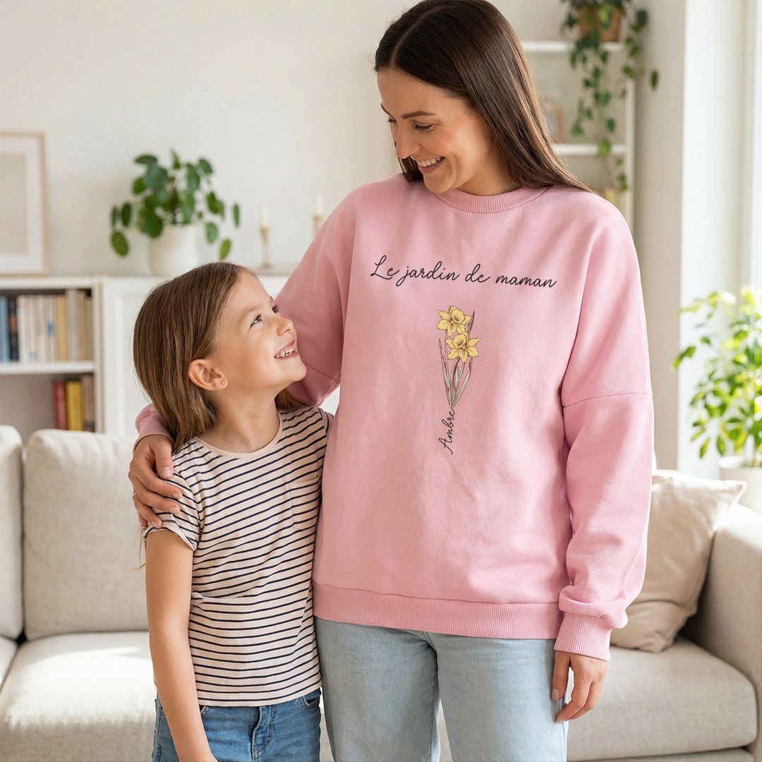 Sweat personnalisé "Le Jardin de Maman"