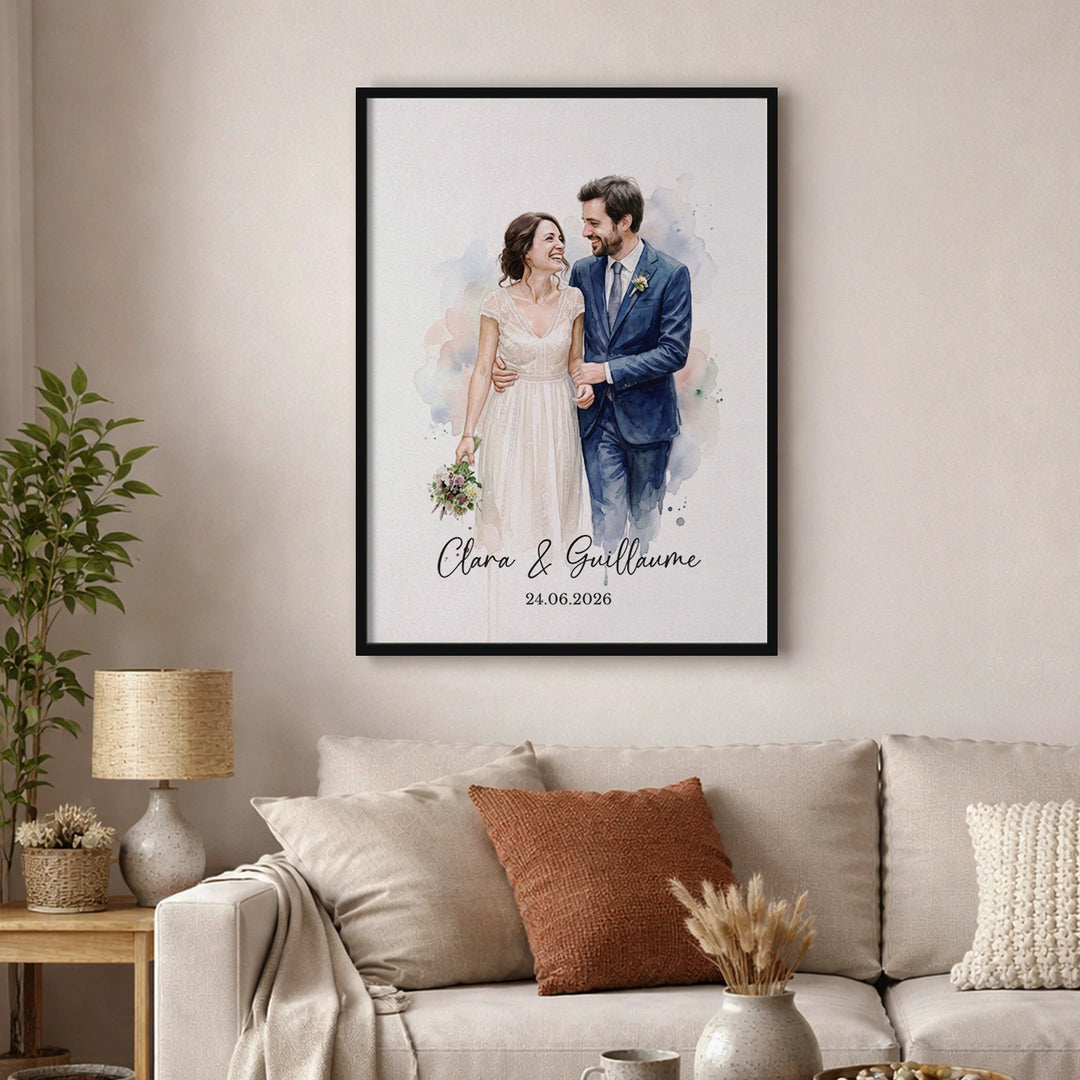 Poster personnalisé "Mariage Aquarelle"