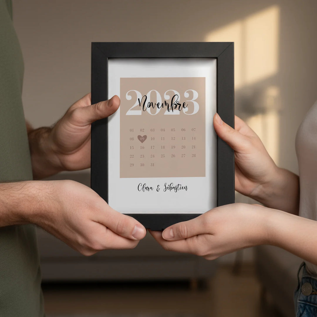 Cadre photo LED avec photo personnalisée « Notre date spéciale »