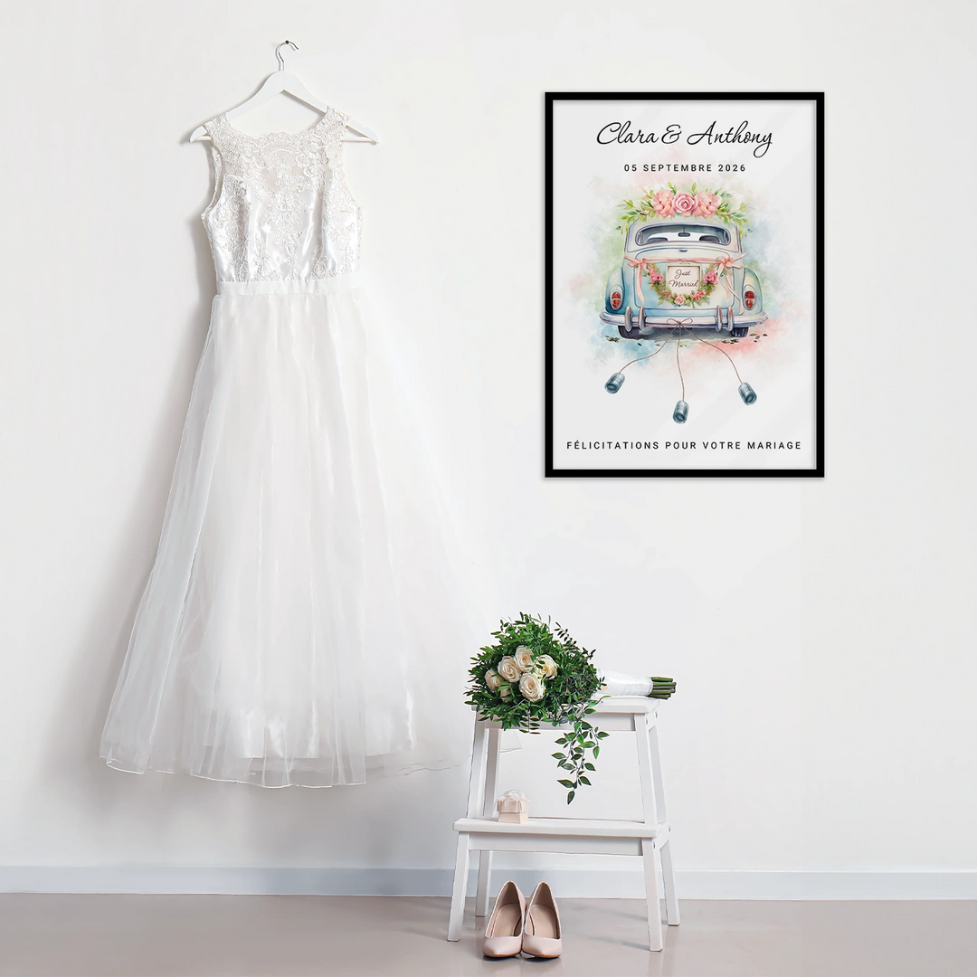 Affiche personnalisée « Vive les mariés » - famwalls, market_france