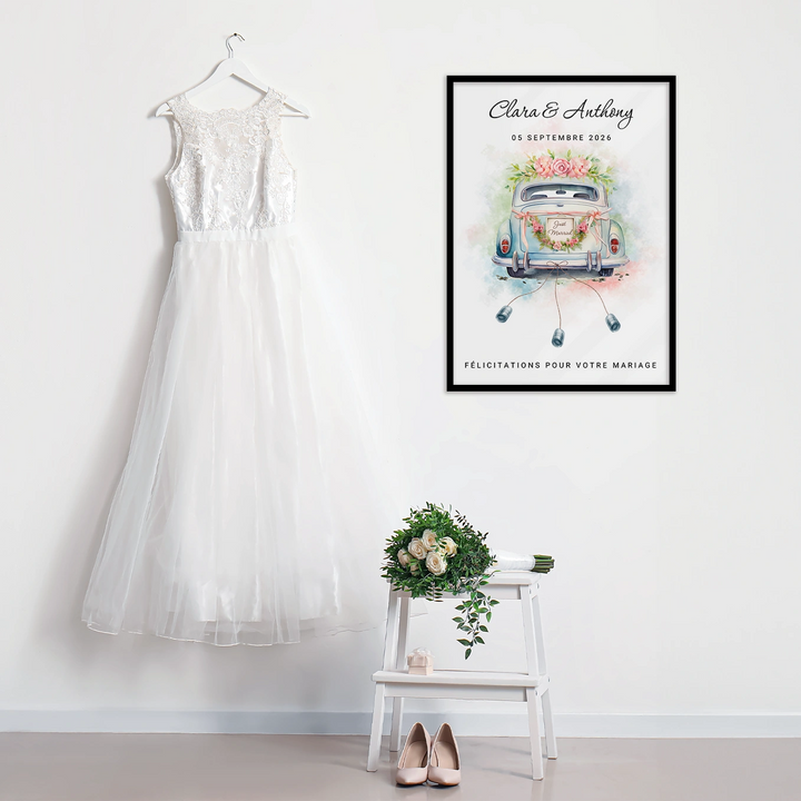 Affiche personnalisée « Vive les mariés » - famwalls, market_france