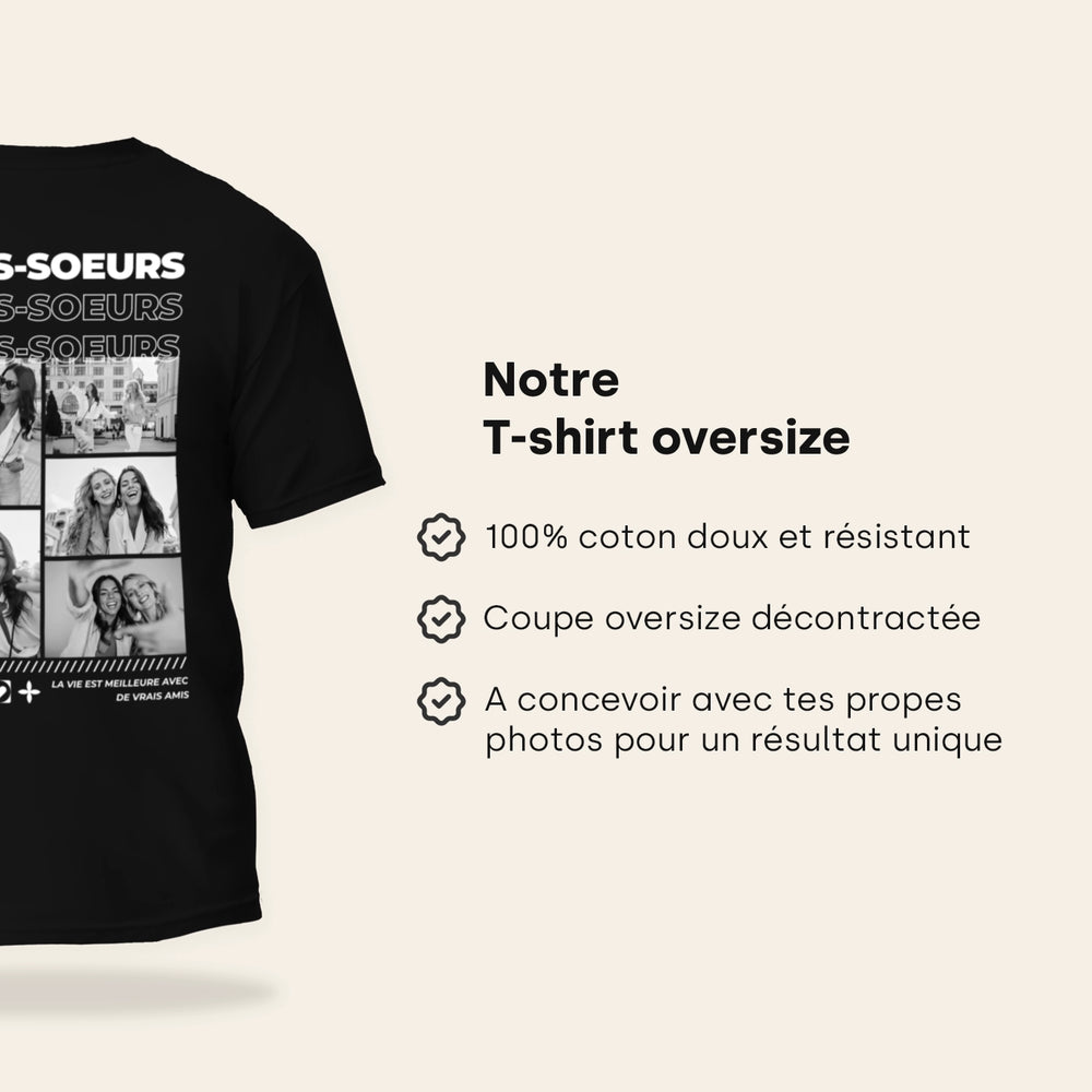Personalisierte Partnerlook Oversized T-Shirts "Besties"