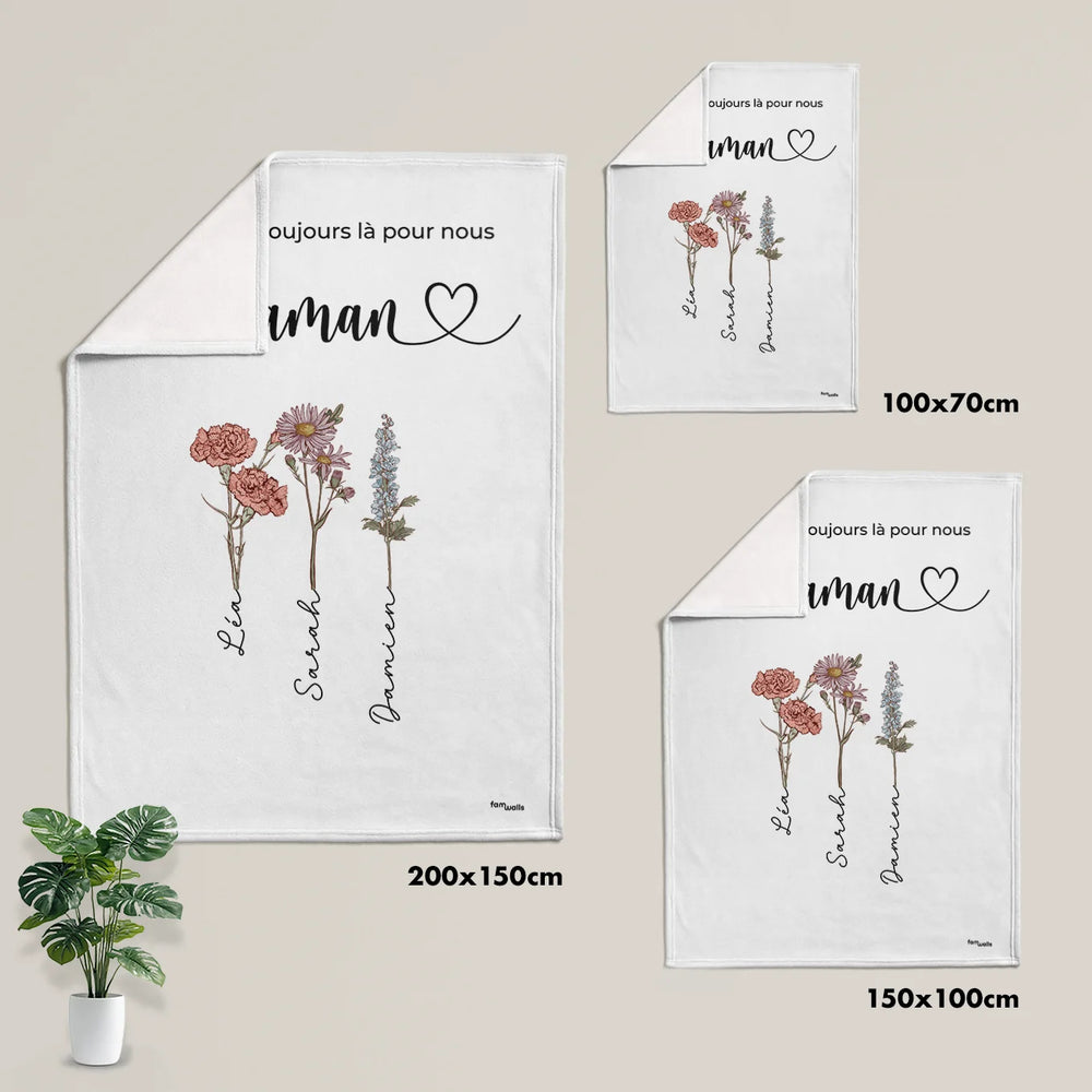 Plaid personnalisé « Des fleurs pour maman » - famwalls, market_france