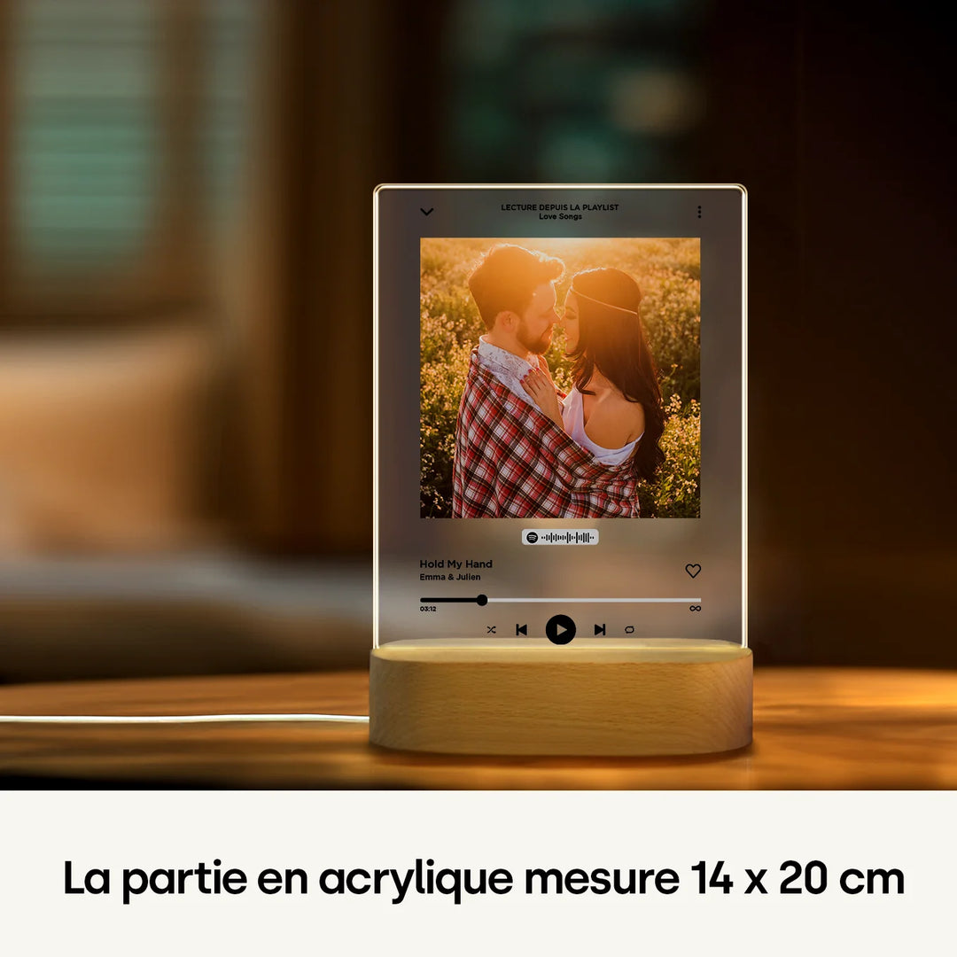 Lumière acrylique personnalisée « Chanson préférée » – Veilleuse