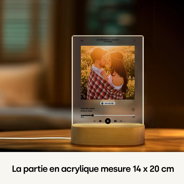 Lumière acrylique personnalisée « Chanson préférée » – Veilleuse