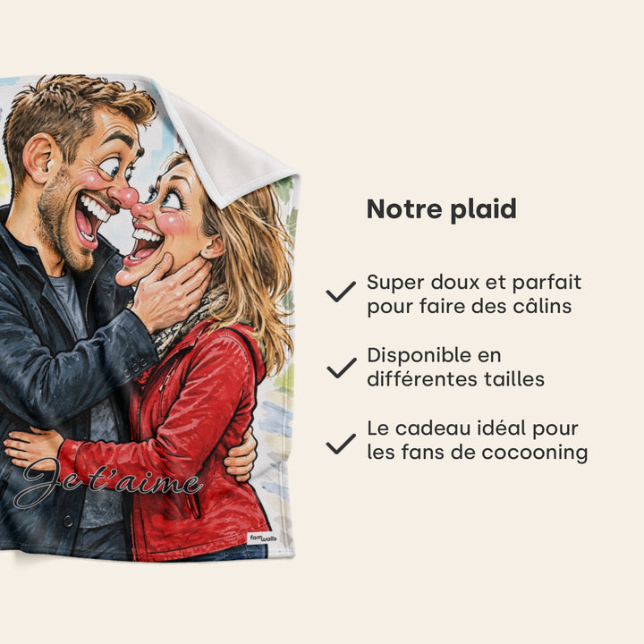 Infographie plaid Couple Sketch : super doux, plusieurs tailles, cadeau idéal, market_france