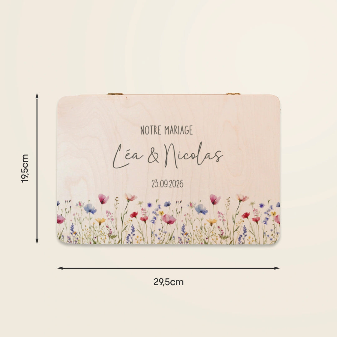 Boîte à souvenirs de mariage personnalisée « Fleurs » - famwalls, market_france