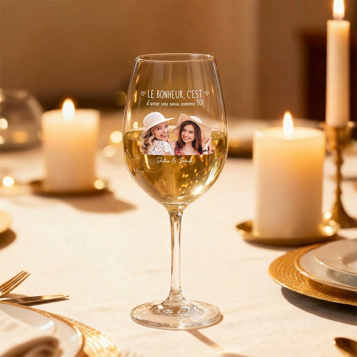 Verre à vin personnalisé "Meilleurs Amis"