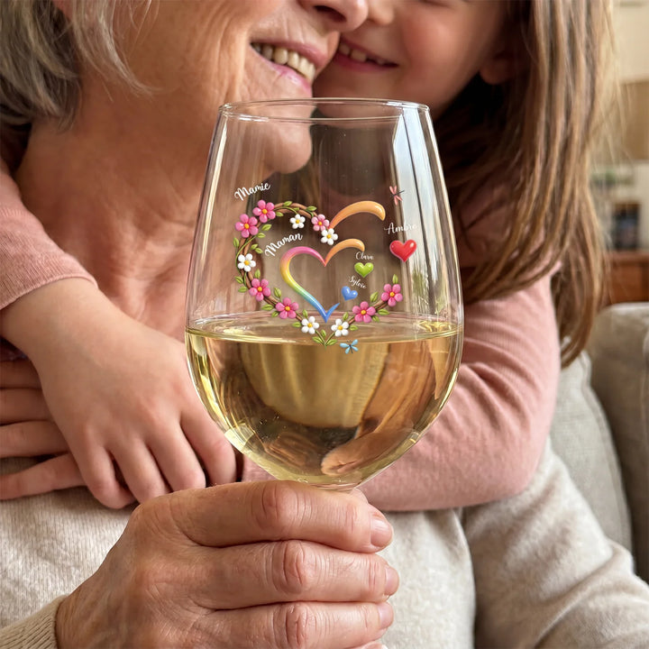 Verre à vin personnalisé “Maman / Mamie”