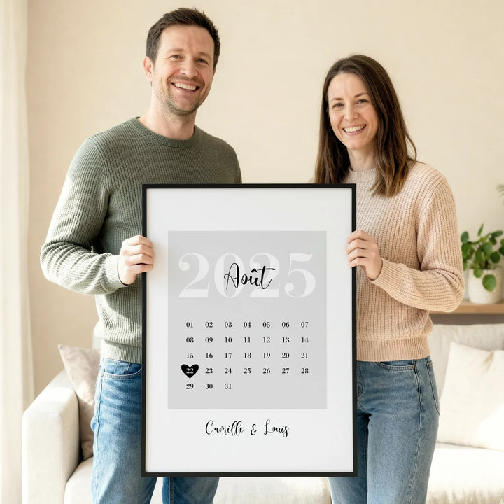 Affiche du calendrier "Notre date spéciale"