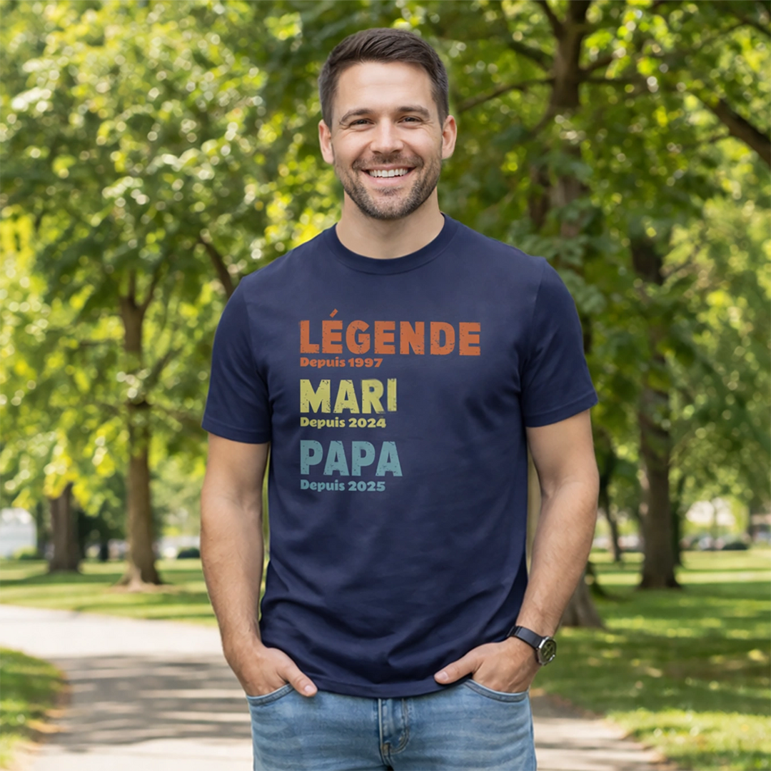 T-shirt personnalisé "Papa Légende"
