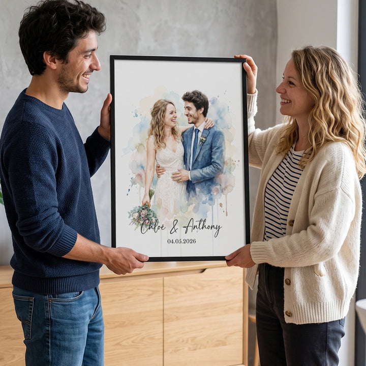 Poster personnalisé "Mariage Aquarelle"