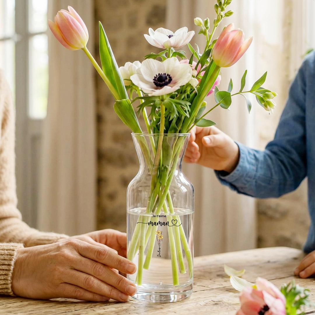 Vase personnalisée "Fleurs pour Maman"