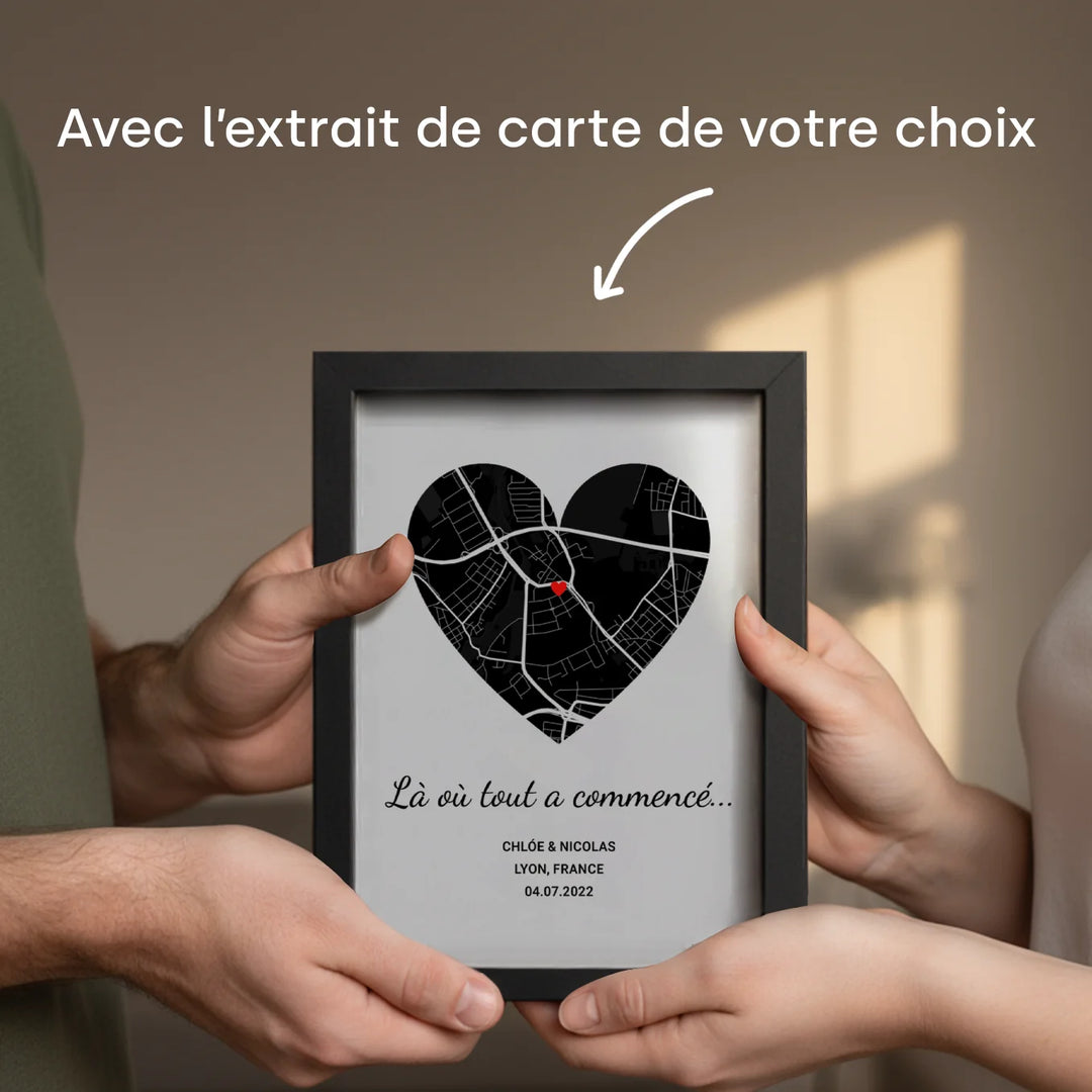 Cadre LED personnalisé « Là où tout a commencé »
