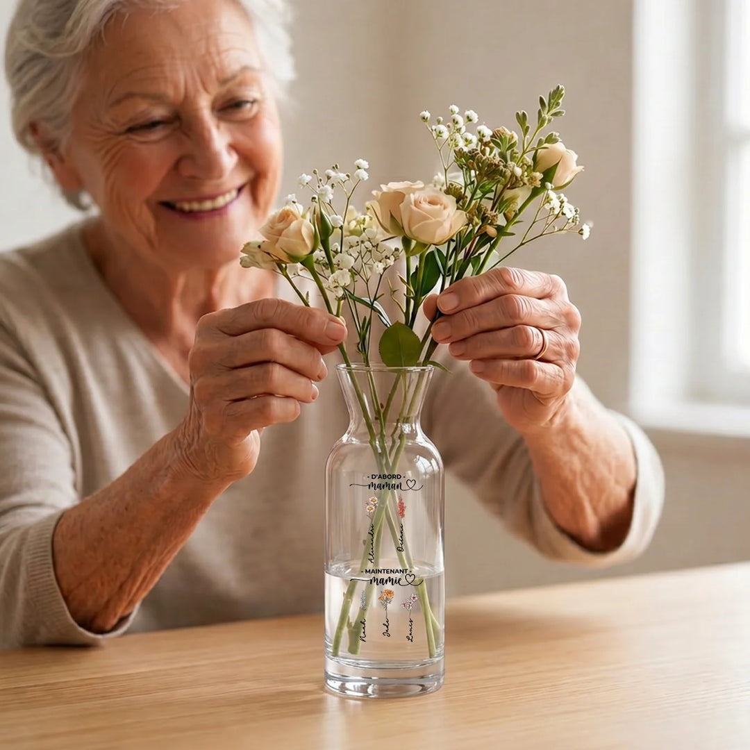 Vase personnalisée "Le jardin de Mamie"