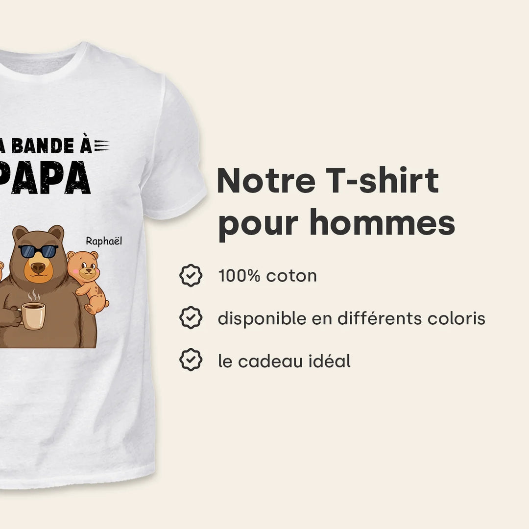 T-shirt Personnalisé “Ours” pour Papa avec Noms