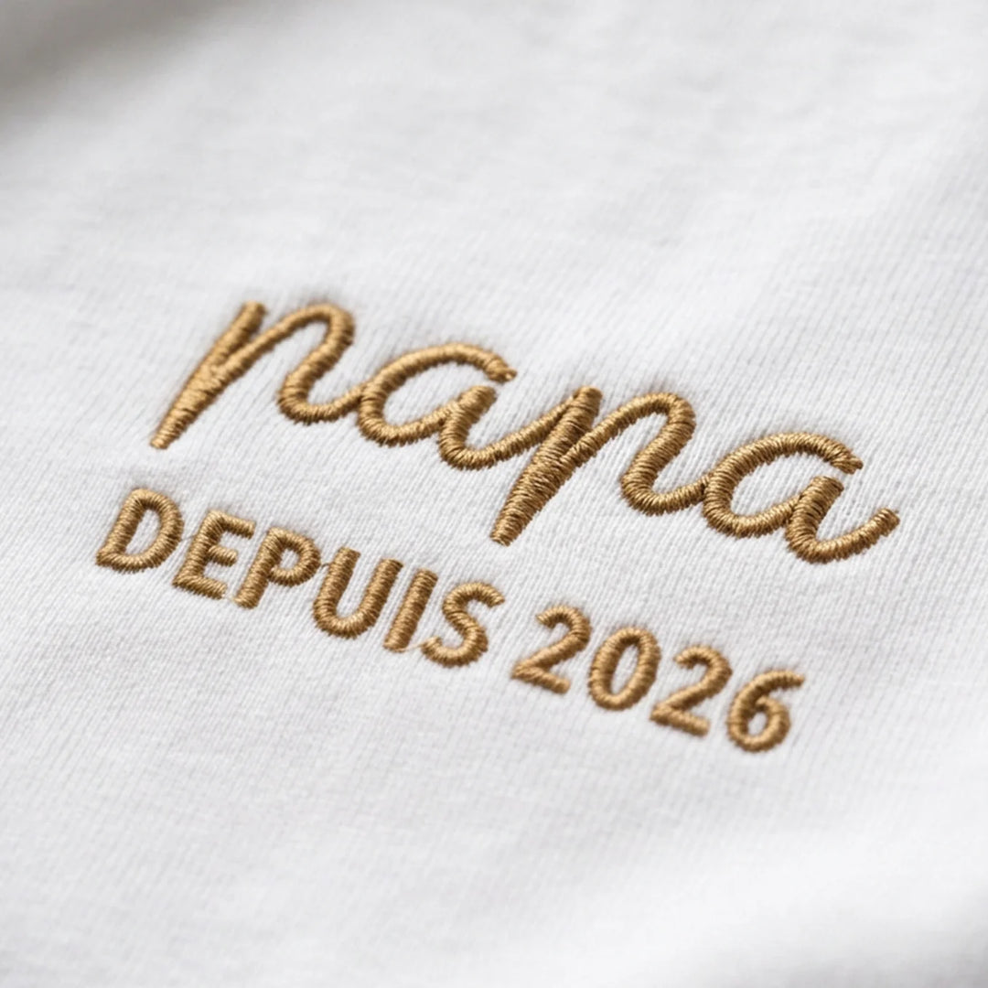 T-shirt personnalisé brodé "PAPA" (Marou Test)