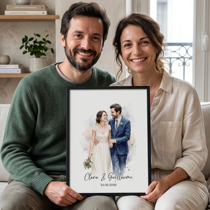 Poster personnalisé "Mariage Aquarelle"