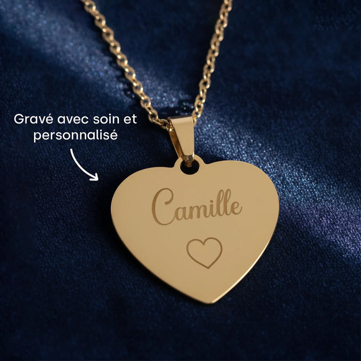 Collier personnalisé cœur "Maman"