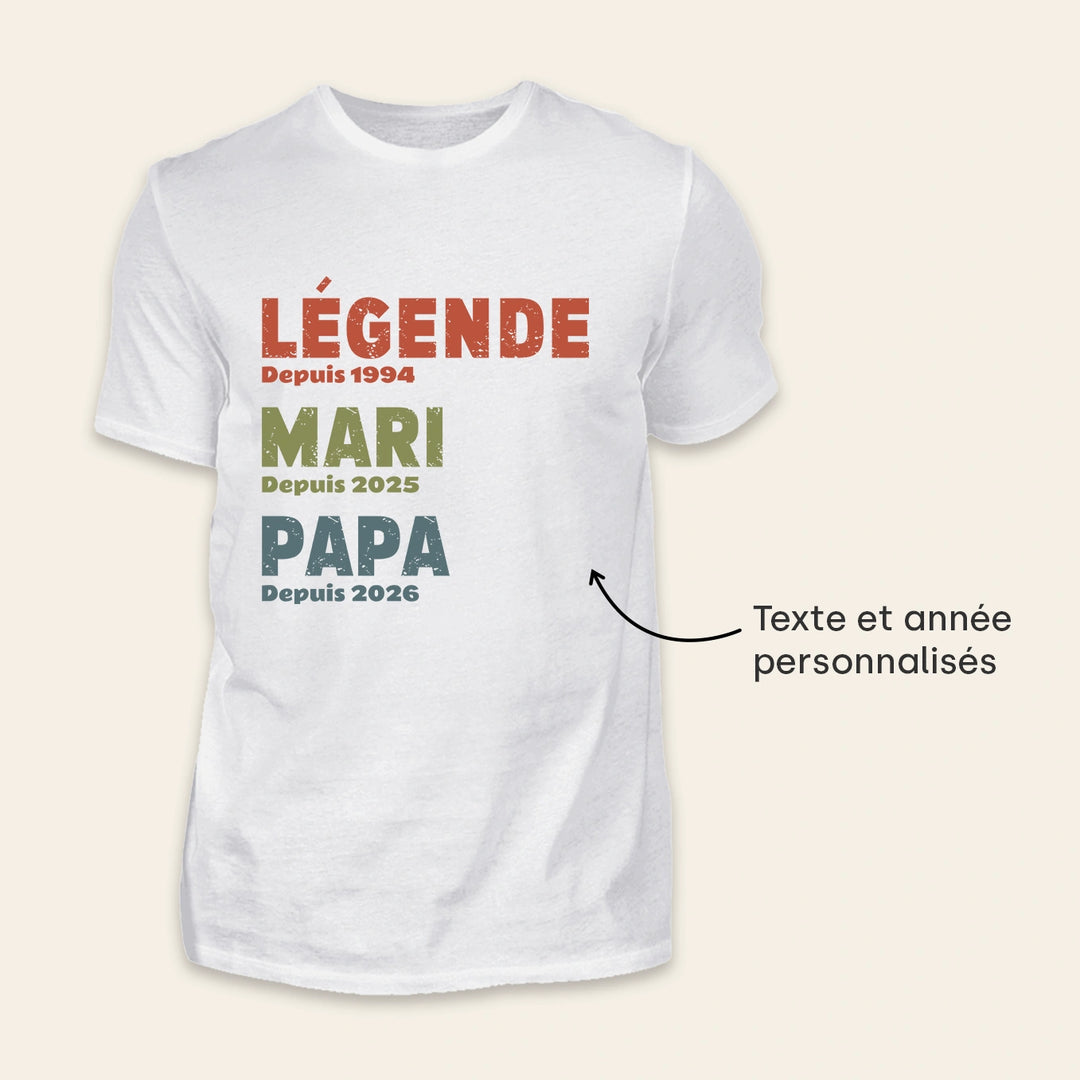 T-shirt personnalisé "Papa Légende"