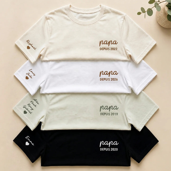T-shirt personnalisé brodé "PAPA" (Marou Test)