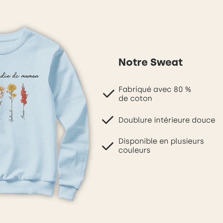 Sweat personnalisé "Le Jardin de Maman"