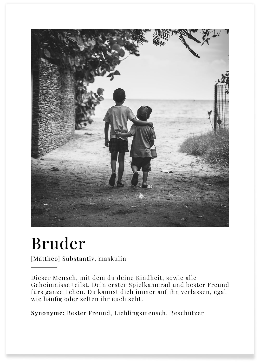 Fotoposter "Bruder Definition" famwalls