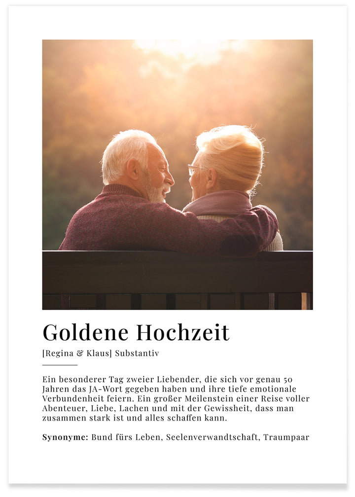 Fotoposter "Goldene Hochzeit Definition" famwalls