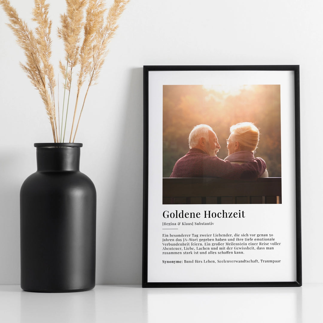 Fotoposter "Goldene Hochzeit Definition" famwalls