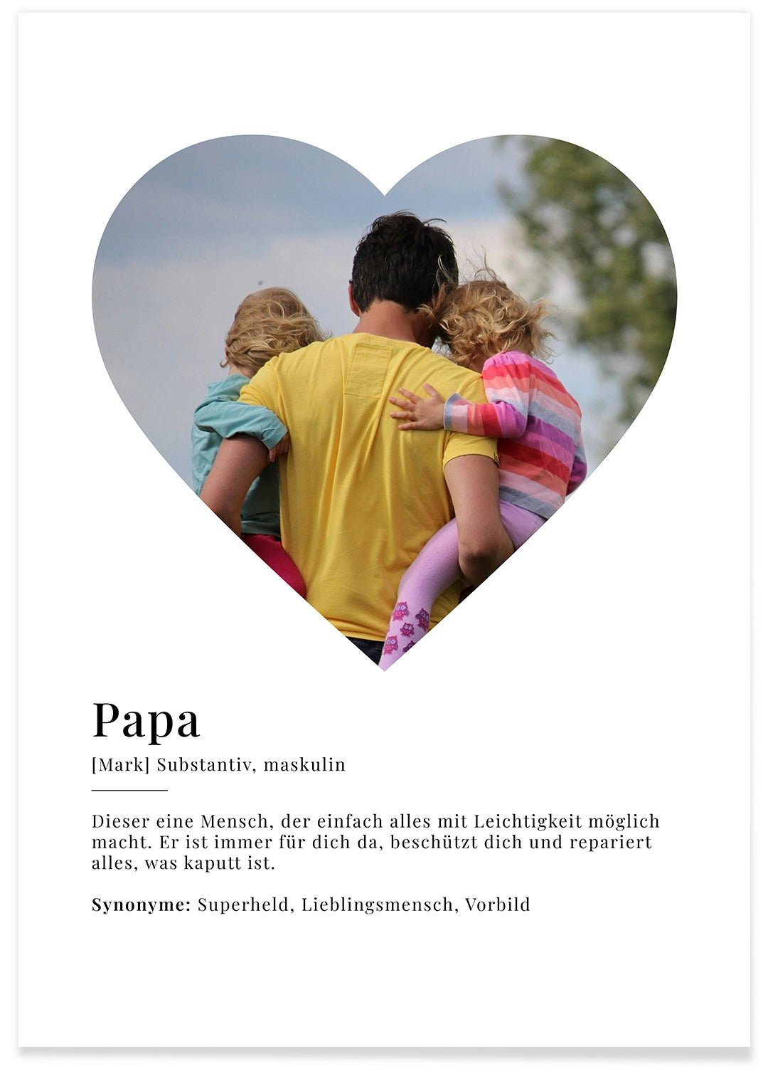 Fotoposter "Papa Definition" in Herzform famwalls