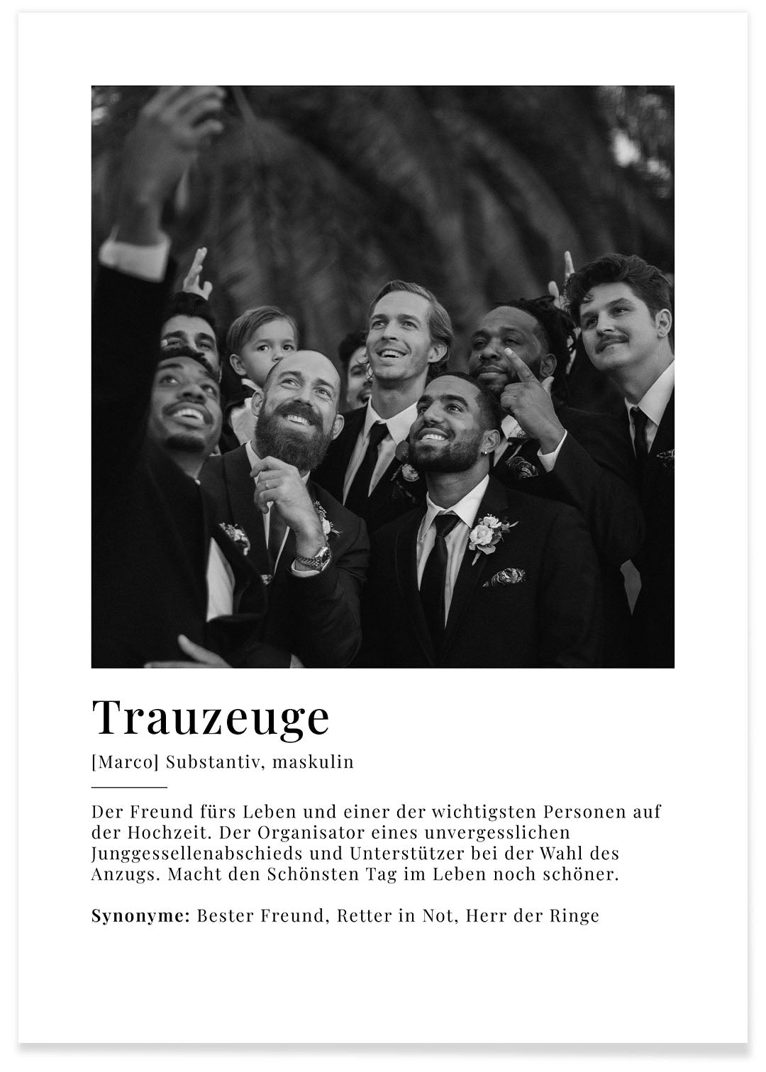 Fotoposter "Trauzeuge Definition" famwalls