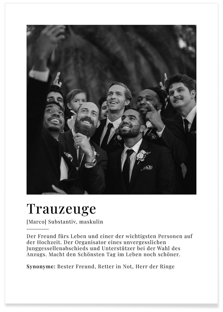 Fotoposter "Trauzeuge Definition" famwalls